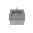 thumbnail image 3 of Nile 24" Gray Wood Floating Vanity with Gray Top and Brushed Nickel Trim, 3 of 10