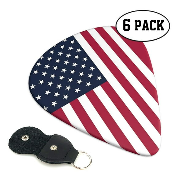6pcs Set America Flag Guitar Picks Plectrums for Bass Electric Guitar Acoustic Guitar Lovers Guitarists