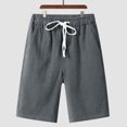 thumbnail image 6 of Domuza Mens Cotton Linen Yoga Beach Shorts Lightweight Workout Board Baggy Shorts Classic Summer Yoga Short Dark Gray XL, 6 of 7