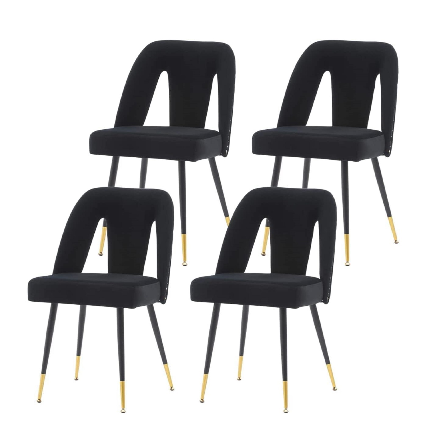 Dining Chairs Cushion Seat Back with Metal Legs Kitchen Dining Room