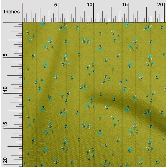oneOone Polyester Lycra Lime Green Fabric Stripe & Floral Artistic Diy Clothing Quilting Fabric Print Fabric By Yard 56 Inch Wide