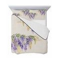 thumbnail image 7 of Quilts Twin Size Bedding Set, Purple Weeping Floral Lightweight Quilted Comforter, Spring Summer Pastoral Flowers Rustic Reversible Bedspread Coverlet with Pillow Covers for All Season, 68" x 86", 7 of 7