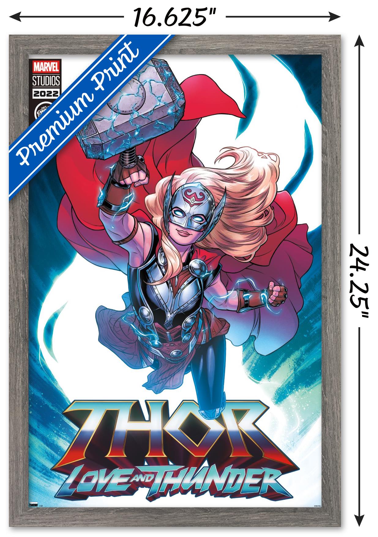 Marvel Thor: Love and Thunder - Mighty Thor Comic Wall Poster, 14.725" x 22.375" Framed