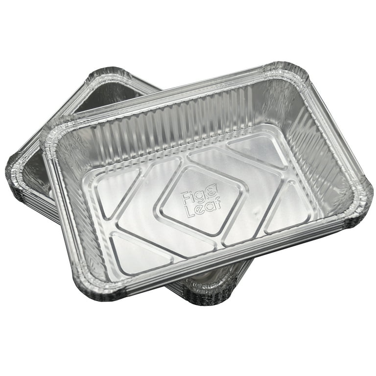 12.6x10.4 Aluminum Foil Pans 118oz Disposable Trays Containers 10pcs - Silver
