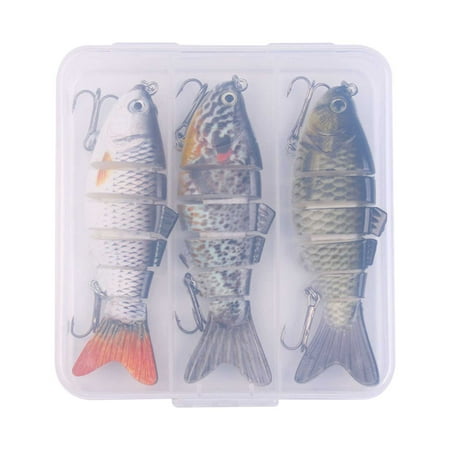 3-Piece 10cm Fishing Lure Set - 18g Realistic Swimbait Artificial Bait Tackle Lure Hard Bait ABS Plastic Construction for Freshwater/Saltwater Fishing F