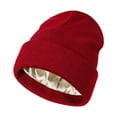 thumbnail image 2 of Gorro holgado y cálido de invierno con interior de seda, ligero y de tamaño universal. Rojo, 2 of 9