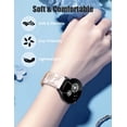 thumbnail image 3 of Wearlizer 2 Packs Floral Engraved Band Compatible with Samsung Galaxy Watch 7/FE/6/5/5 Pro/Watch 4 40mm 44mm/Watch 3 41mm/Active 2 Band Women, Cute Two-Tone Flower Soft Silicone Sport for 20mm Watch, 3 of 7