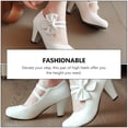 thumbnail image 3 of EeaseMX par de zapatos de tacón alto con lazo para mujer, con punta ligera y tacón grueso., 3 of 8