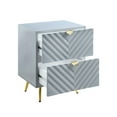thumbnail image 3 of 2 - Drawer MDF Nightstand in High Gloss Gray / Bedroom Storage for Favorite Books and Remotes, 3 of 3