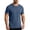 Navy, variant on hoksml Men's Polyester Fabric Mesh Side Panel Quick Dry Short Sleeve Crew Neck T-Shirt, Breathable Athletic Workout Running Casual Top