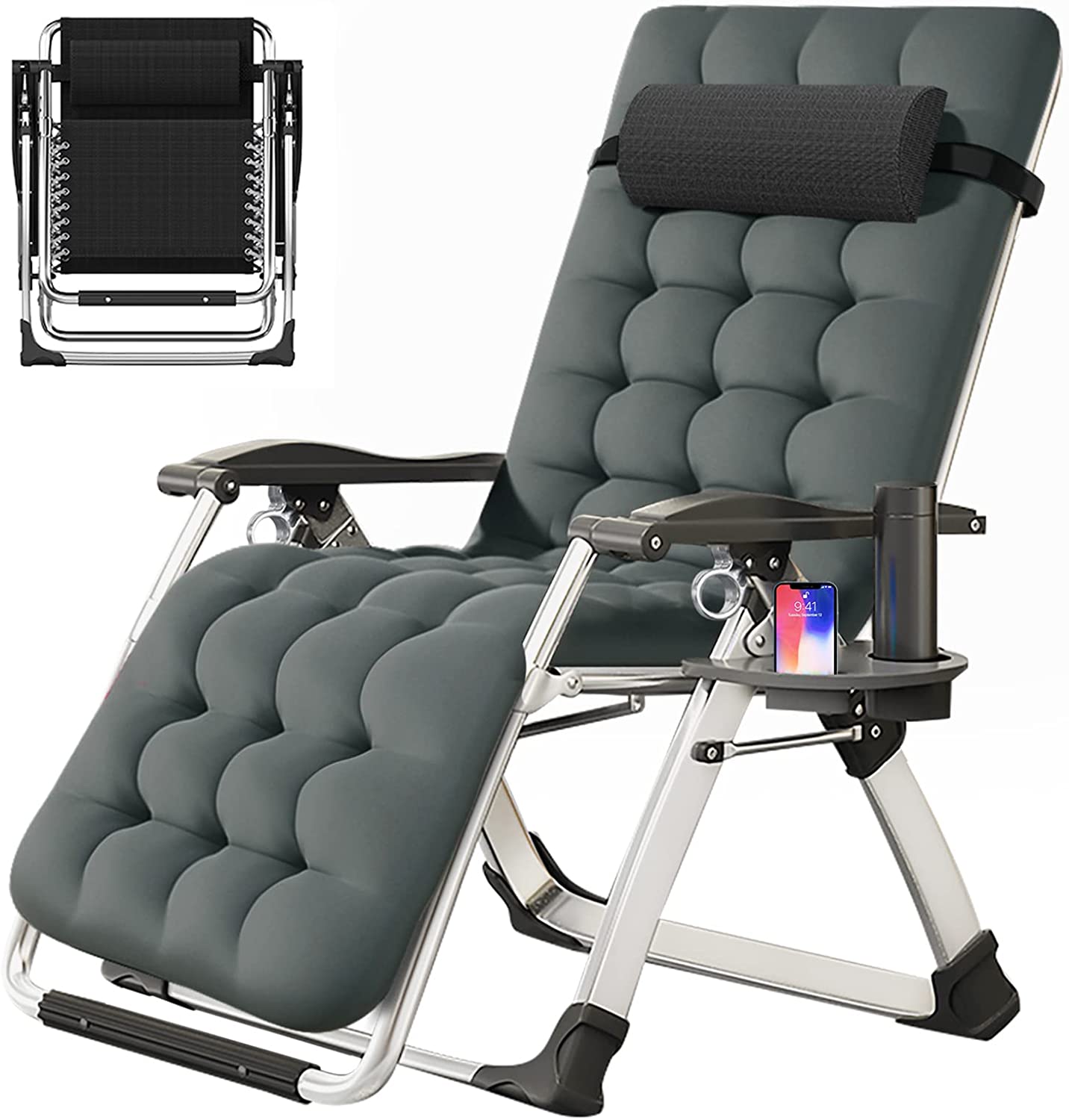 NAIZEA Zero Gravity Chair, Reclining Lounge Chair with Removable