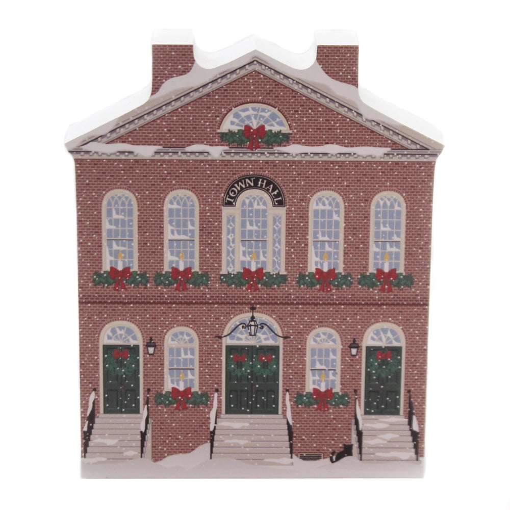 Cats Meow Village OLD TOWN HALL SALEM CHRISTMAS Wood Massachusetts