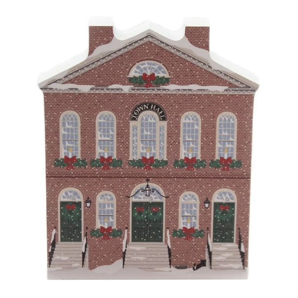 Cats Meow Village OLD TOWN HALL SALEM CHRISTMAS Wood Massachusetts