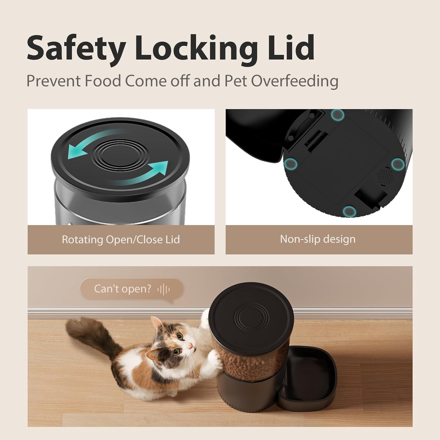 Automatic Cat Feeder with Camera - AI Pet Recognition & Recording, Night Vision, 5G WiFi APP Remote Control, Two-Way Audio & Desiccant Bag, Timed Programmable Food Dispenser for Small Pets