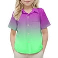 thumbnail image 4 of Utoimkio Little Boys Girls Short Sleeve Button Down Shirts Casual Tee Tops Summer Clothes Size 2-15T, 4 of 7