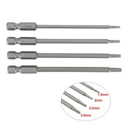 4Pc Alloy Steel Hex Screwdriver 1/4Inch Hex Shank Magnetic Head 100Mm/4" Screwdrivers 1.5/2.0/2.5/3.0Mm Screw Driver Bits Set