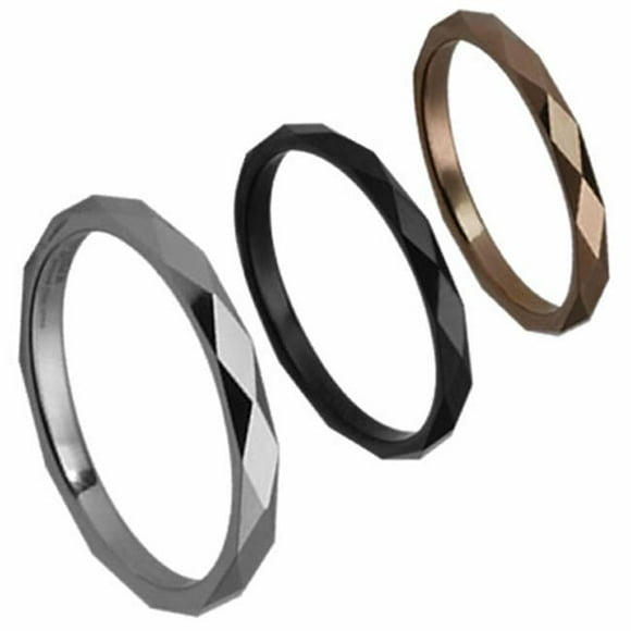 AAB Style GRTS-55B Tungsten Ring with Diamond Cuts - Black