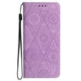 thumbnail image 4 of for iPhone 14 Plus Wallet Case, PU Leather Protective Case Embossed Folio Magnetic Card Slots Holder Kickstand with Wrist Strap Shockproof Slim Flip Case for iPhone 14 Plus, Purple, 4 of 7