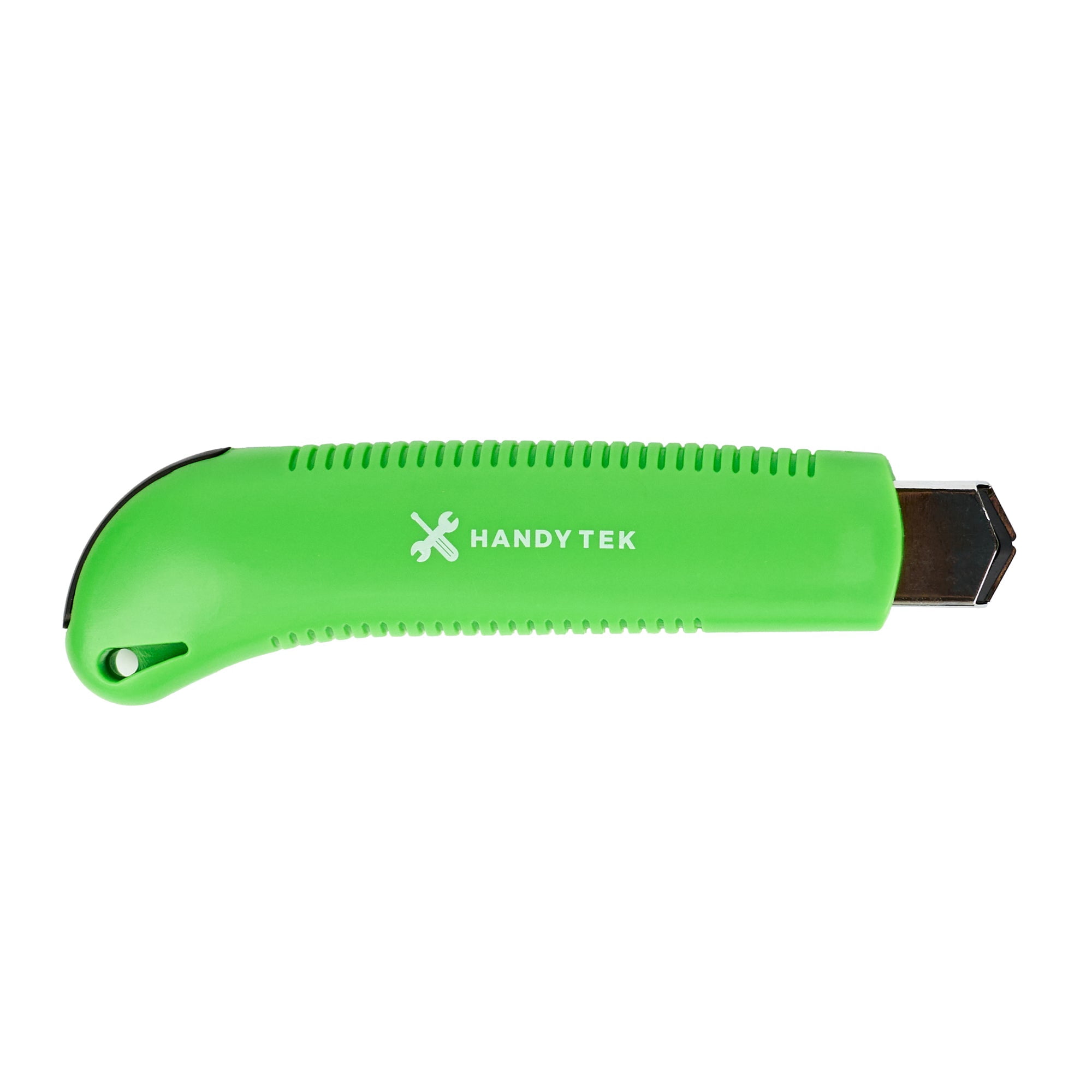Restaurantware-Handy Tek 6.7 Inch Snap Off Blade Knives, 12 Retractable Box Cutters - Includes 36 Sharp Blades, 18mm Wide, Green Plastic Auto Loading Utility Knives, Built-In Lock, Ergonomic Handle