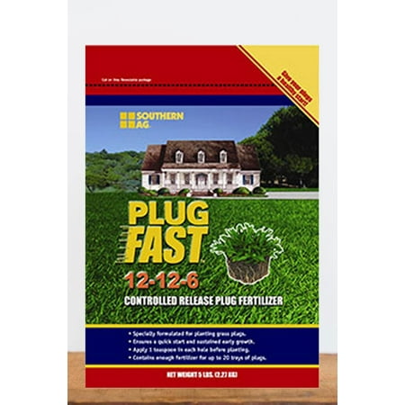 Southern Ag Grass Lawn Plug Fast 12-12-6 (slow release nitrogen), 5 (Best Grass For Southern California Lawn)