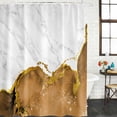 thumbnail image 2 of Brown Gold Marble Shower Curtain, Waterproof Shower Curtains for Bathroom, Modern Abstract Marble Crack Texture Washable Fabric Bathtub Curtain Set Bath Decor with 12 Hooks Standard 72"x72", 2 of 8
