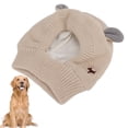 thumbnail image 4 of Dog Grooming Earmuffs, Noise Protection Breathable Comfortable Relieve Anxiety Knitted Rabbits Ear Pet Hat  For Large Dogs Beige, 4 of 8