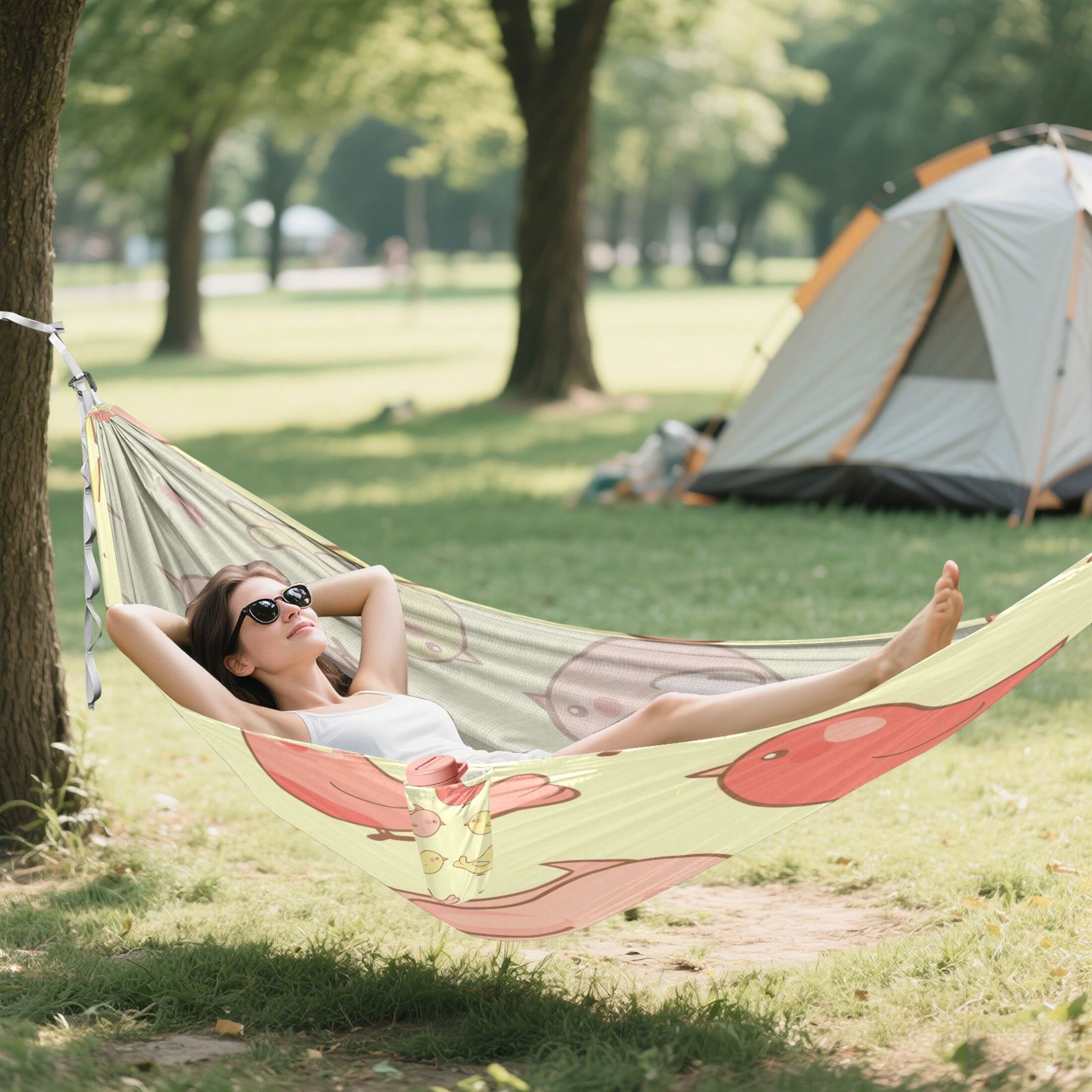 Hammock Camping Hammock Nylon Portable Hammock Travel Camping Hammock Multicolor Bird