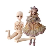 UCanaan Customized 1/3 BJD Doll, 19 Joints Nude SD Girl Doll 24 Inch Ball Jointed Dolls Female Body + Basic Makeup for DIY Dolls(Brown Eyes)