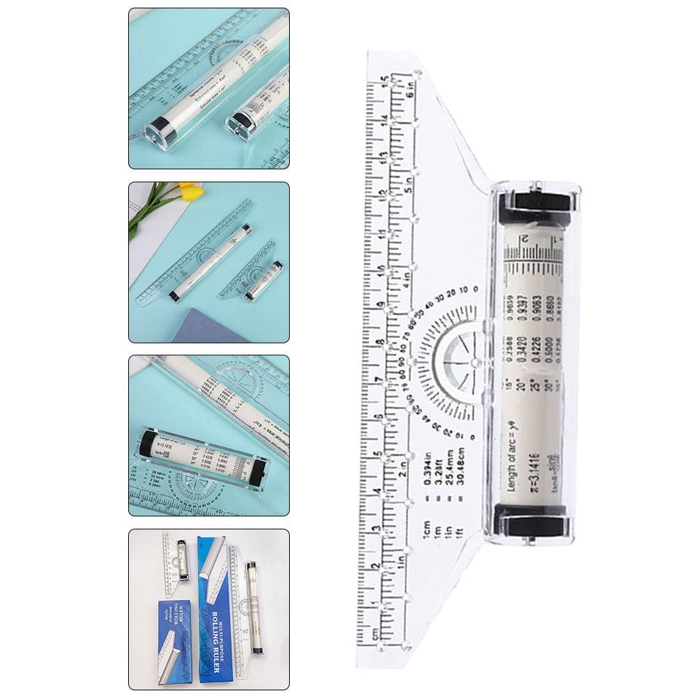 Multi-purpose Rolling Ruler Plastic Measuring Rolling Ruler for Drawing  Design 