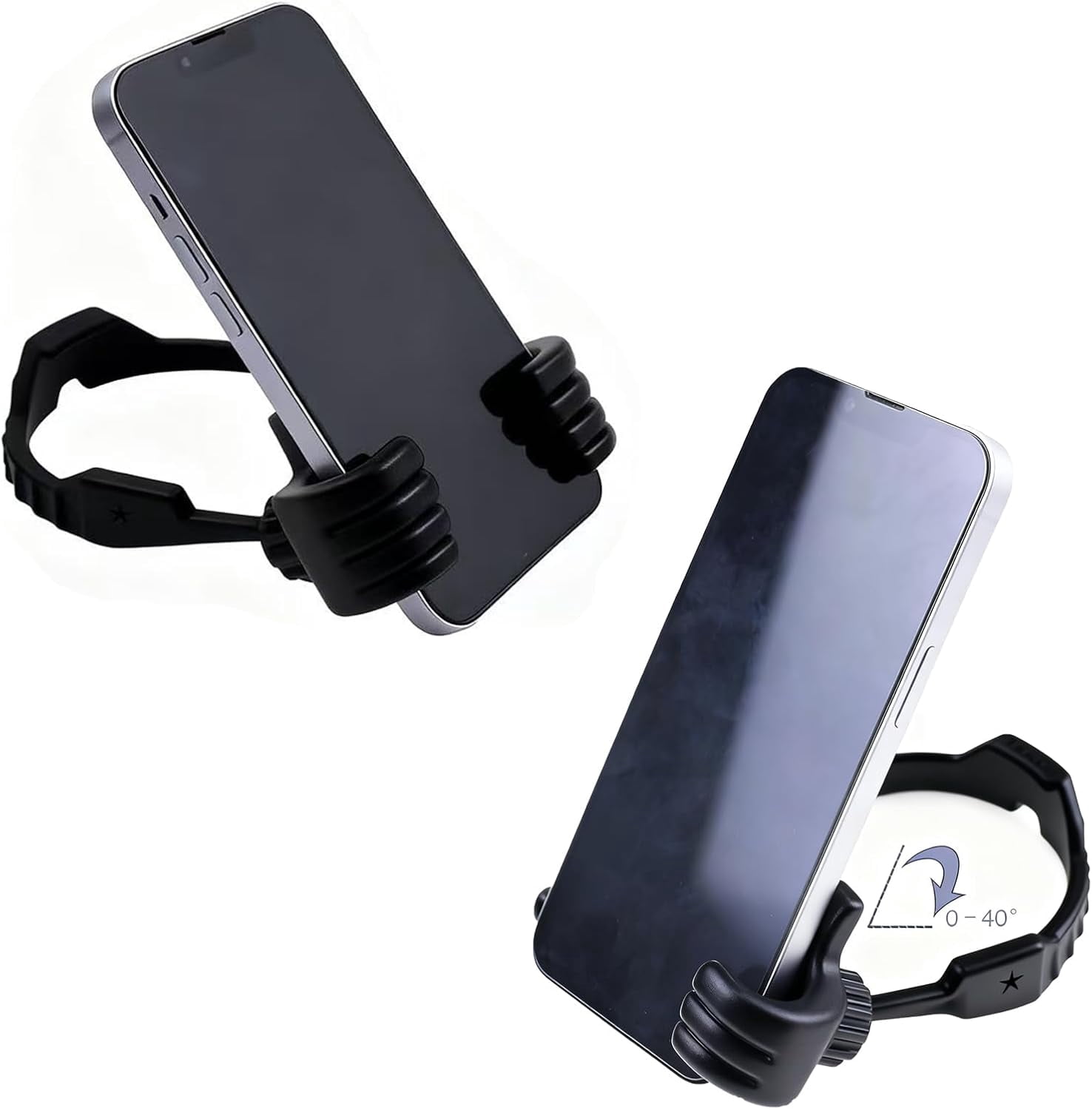 Thumbs Up Phone Holder, Lazy Stand for iPhone iPad, Black Red Mobile Grip, Cute Birthday Gifts for Kids Men Women Wife