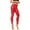 Red, variant on Fiaer Women's High Waisted Yoga Pants Tummy Control Shiny Sports Tights Workout Leggings Plus Size Slim Fit Trousers Silver XL
