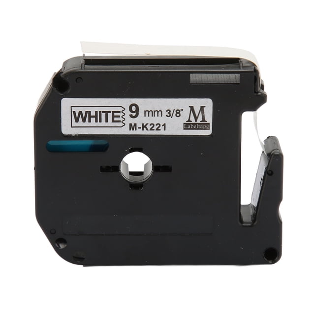 Reemplazo de cinta de etiquetas Negro sobre blanco 23 pies de longitud Impresión transparente Cinta para impresora de etiquetas resistente al agua para LM210D LP420 LM500TS 9 mm/0,35 pulgadas