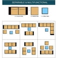 thumbnail image 3 of Kullavik Outdoor Patio Furniture Set 7 Pieces Sectional Rattan Wicker Furniture Sofa Set Patio Conversation Set with Tempered Glass Table and Seat Cushion,Red, 3 of 8