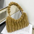 thumbnail image 3 of Bolso bandolera esponjoso para mujer bolso de axila borroso de Color sólido bolso Hobo elegante bolsos de viaje, 3 of 6