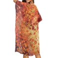 thumbnail image 4 of HELLHERO High Quality Fabrics Bathing Suit Cover Up for Beach Casual Free Size Long Kimono Swimsuit Cover Up Maple Leaf, 4 of 6