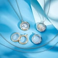 thumbnail image 4 of 4pcs Photo Locket Charms Necklace Round Stainless Steel Locket Pendants Double-Sided Picture Frame Memory Locket Charm with 17.7inch Chain for Wedding Jewellery Making Photo for DIY, 4 of 9
