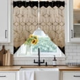 thumbnail image 6 of Brown Geometric Swag Valances for Windows, Kitchen Window Curtains Over Sink, Modern Abstract Art Ombre Window Treatment Curtains for Living Room/Bedroom Curtains 2 Panel Sets 36"x45", 6 of 8