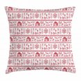 thumbnail image 1 of Red and White Throw Pillow Cushion Cover, Native Primitive Art with Tribal People and Animals Cave Drawing Style Prints, Decorative Square Accent Pillow Case, 24 X 24 Inches, White Red, by Ambesonne, 1 of 2