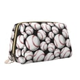 thumbnail image 2 of Naloa Cute Baseball Leather Makeup Bag for Purse Travel, Portable Small Cosmetic Organizer for Women and Girls, Make up Bag with Zipper, 2 of 8