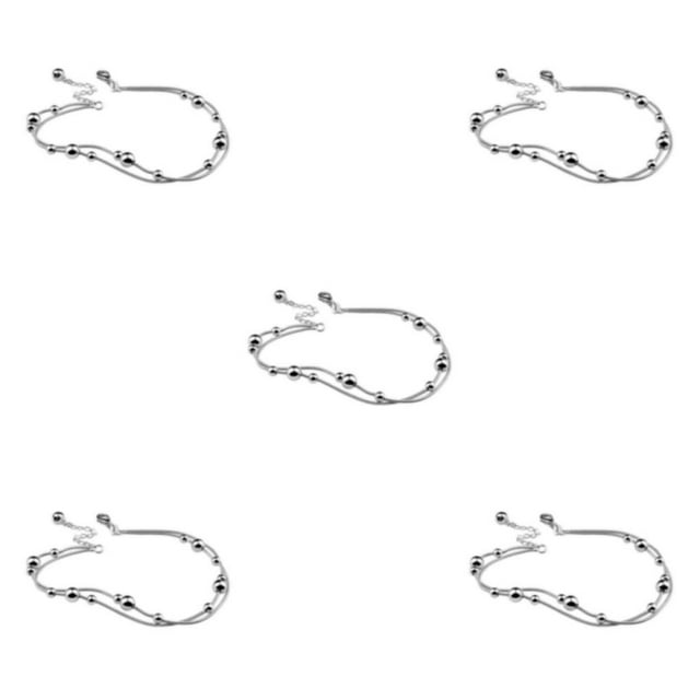 relayinert Adjustable Sizing Women Anklets And Bracelets Easy To Wear WomenAnklet 5Set