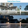 thumbnail image 2 of 2 Pack Dusk to Dawn Outdoor Post Lantern, 17 Inch Pillar Light with Pier Mount Base, Rectangular Clear Glass Exterior Post Light for Patio, E26 Base, Black, 2 of 8