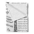 thumbnail image 2 of Paris Soft Flannel Fleece Throw Blanket, Traditional Famous Parisian Elements Bonjour Croissan Coffee Eiffel Tower Print, Cozy Plush for Indoor and Outdoor Use, 50" x 70", Black White, by Ambesonne, 2 of 5