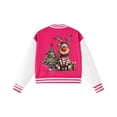 thumbnail image 5 of Staki Children's Letter Jacket Kids Baseball Jackets Casual Jacket Christmas Bomber Jackets(Hot Pink,3-4 Years), 5 of 7