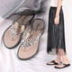 thumbnail image 4 of Sandalias de verano para mujer, zapatillas planas plateadas, zapatillas ligeras para mujer, chanclas casuales para exteriores, 4 of 6