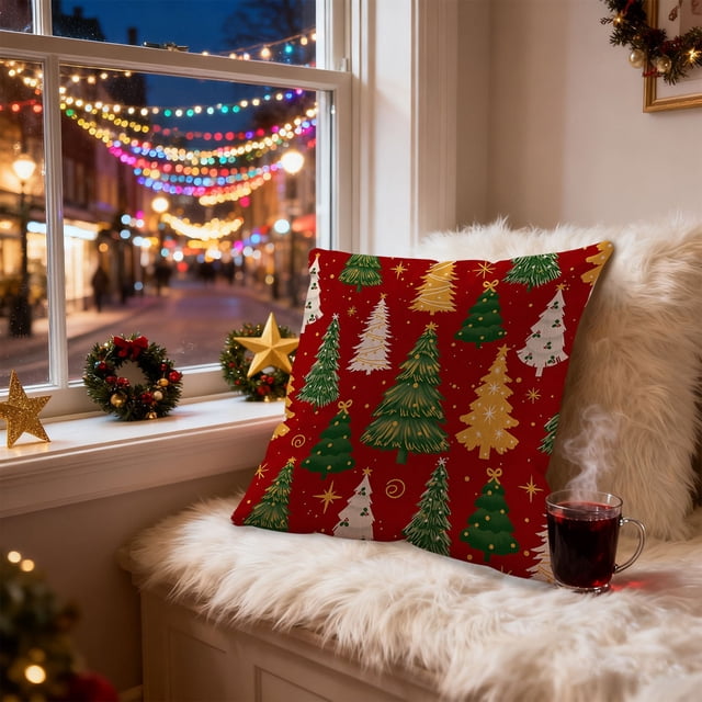Christmas Pillow Cover Holiday Decoration Sofa Decoration Linen Pillow Home Sofa Holiday Decoration Pillow Cover