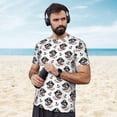 thumbnail image 4 of Wukai Pirate Puppy Print Men's Short-Sleeved Mesh T-Shirt,Quick-Dry Short Sleeve Workout T-Shirt-, 4 of 8