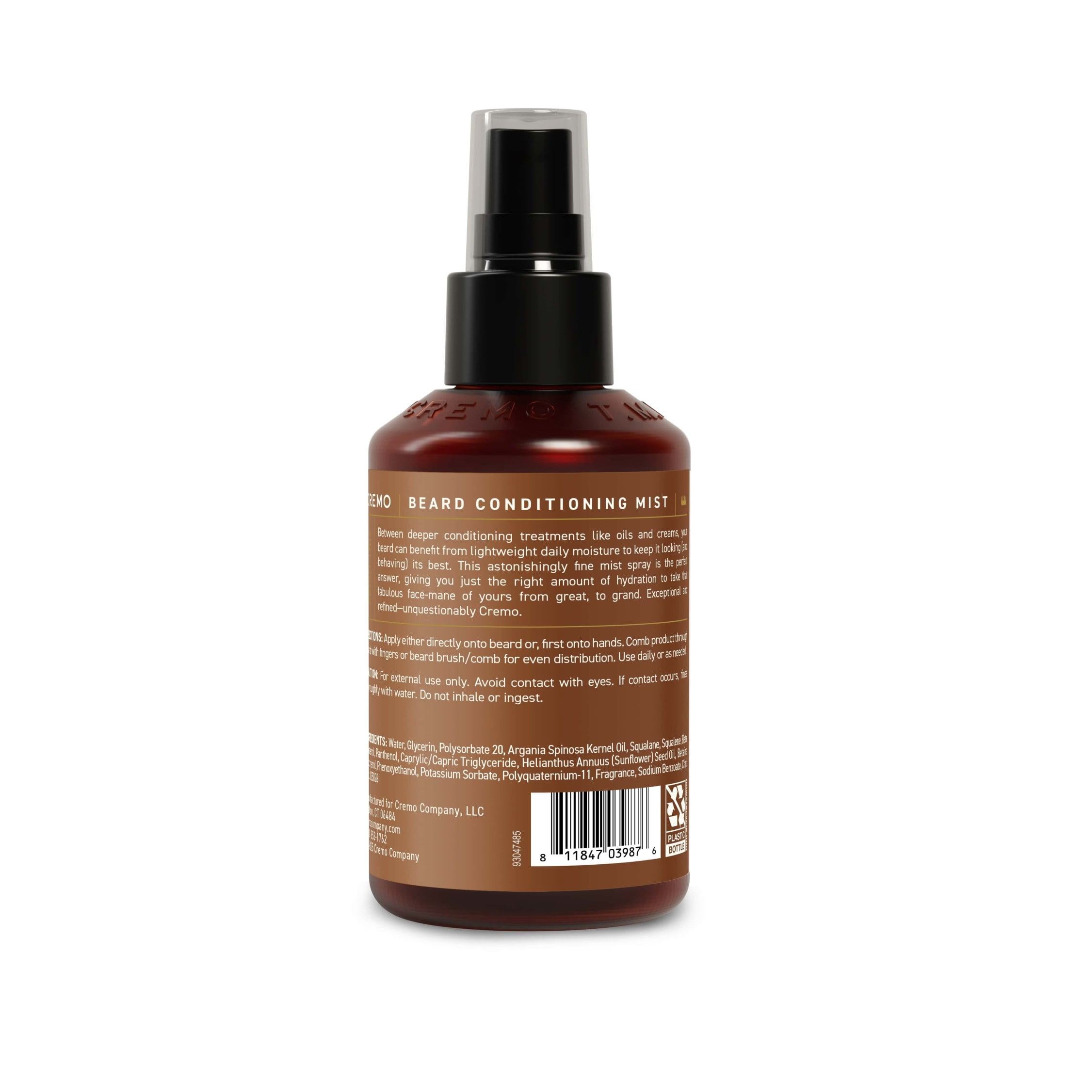 Cremo Beard Conditioning Mist, Bourbon Vanilla Scent, 6 fl oz