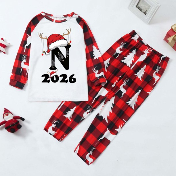 WILLBEST Pijamas Navideñas a Juego Para Toda la Familia, Pijamas Para Bebé Con Temática Navideña, Ropa de Estar Cómoda en Casa, Conjunto Estampado