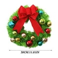 thumbnail image 2 of 15.7" Christmas Wreath with Colorful Metallic Ball Ornaments & Large Red Bow – Artificial Holiday Flower Wreath, Festive Door & Wall Hanging, Xmas Decor for Home, Front Door, Mantel, Office, 2 of 8