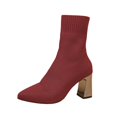 thumbnail image 2 of Bixock Boots for Women Mid Heel Short Boots Large Size Pointed Toe Slip On Stretch Sock Boots Comfortable Warm Daily Wear Fall Women Shoes, 2 of 9